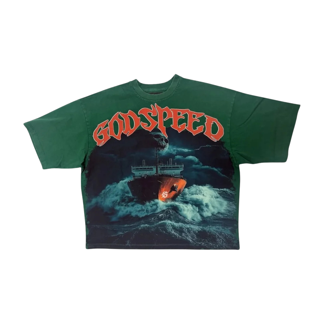 Godspeed Sea Sick Tee Green