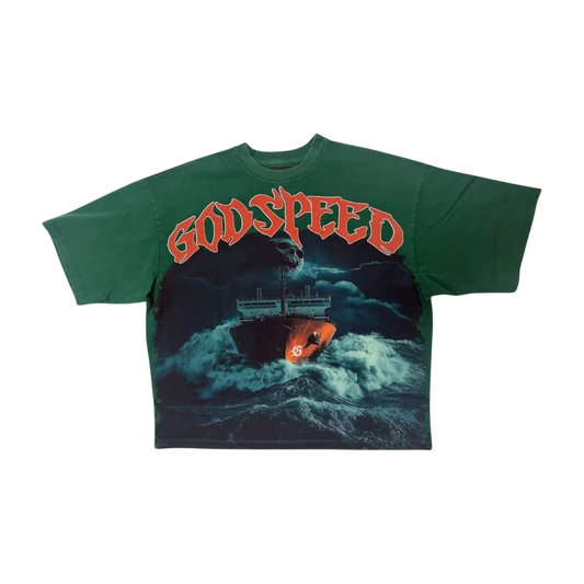 Godspeed Sea Sick Tee Green