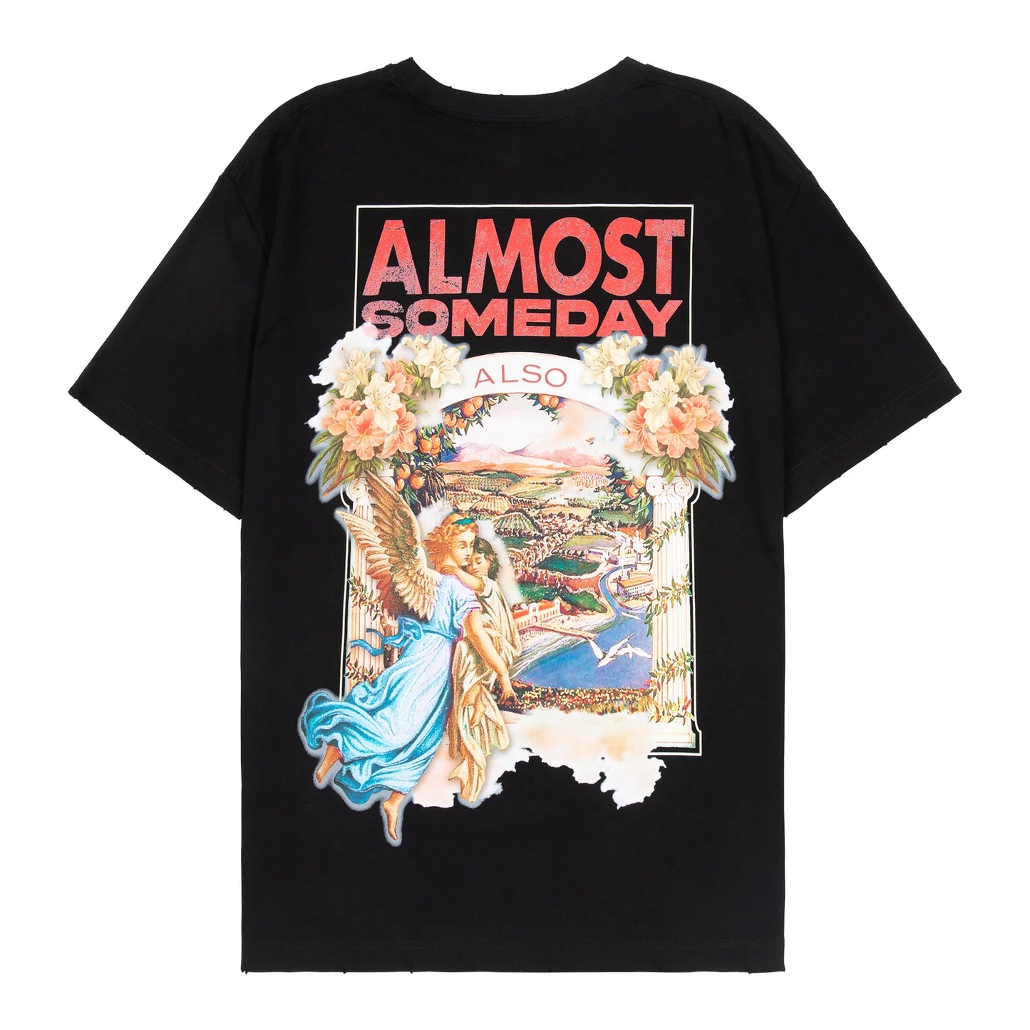 Almost Someday Postcard Tee Black