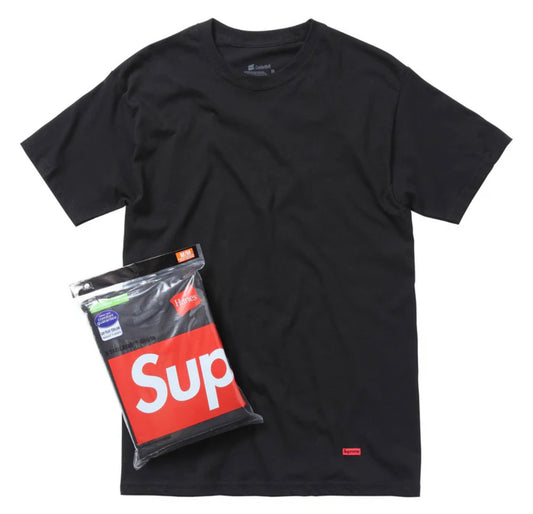 Supreme x Hanes Tagless Tees ‘Black’