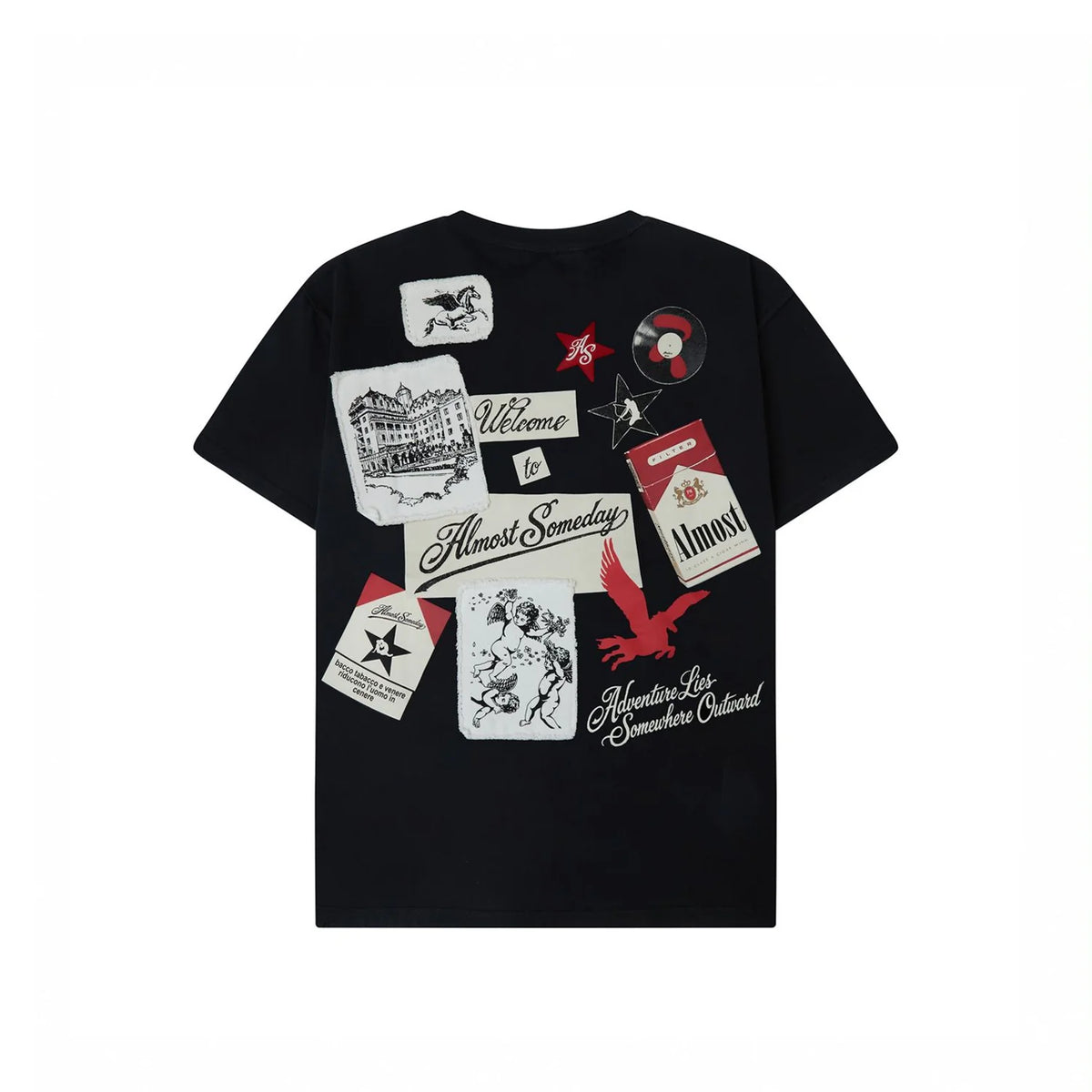 Almost Someday Welcome Black Tee