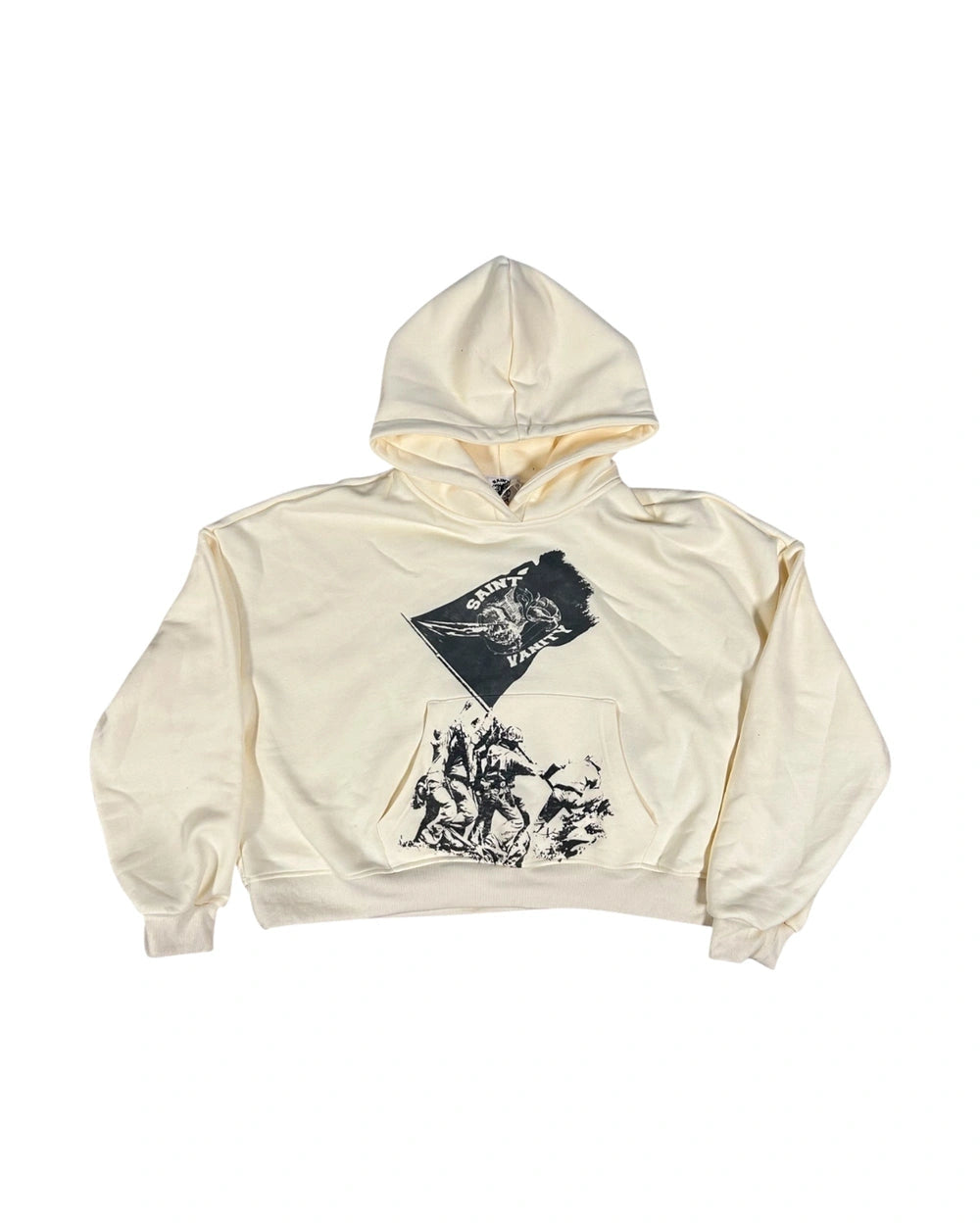 Saint Vanity Flag Hoodie Cream