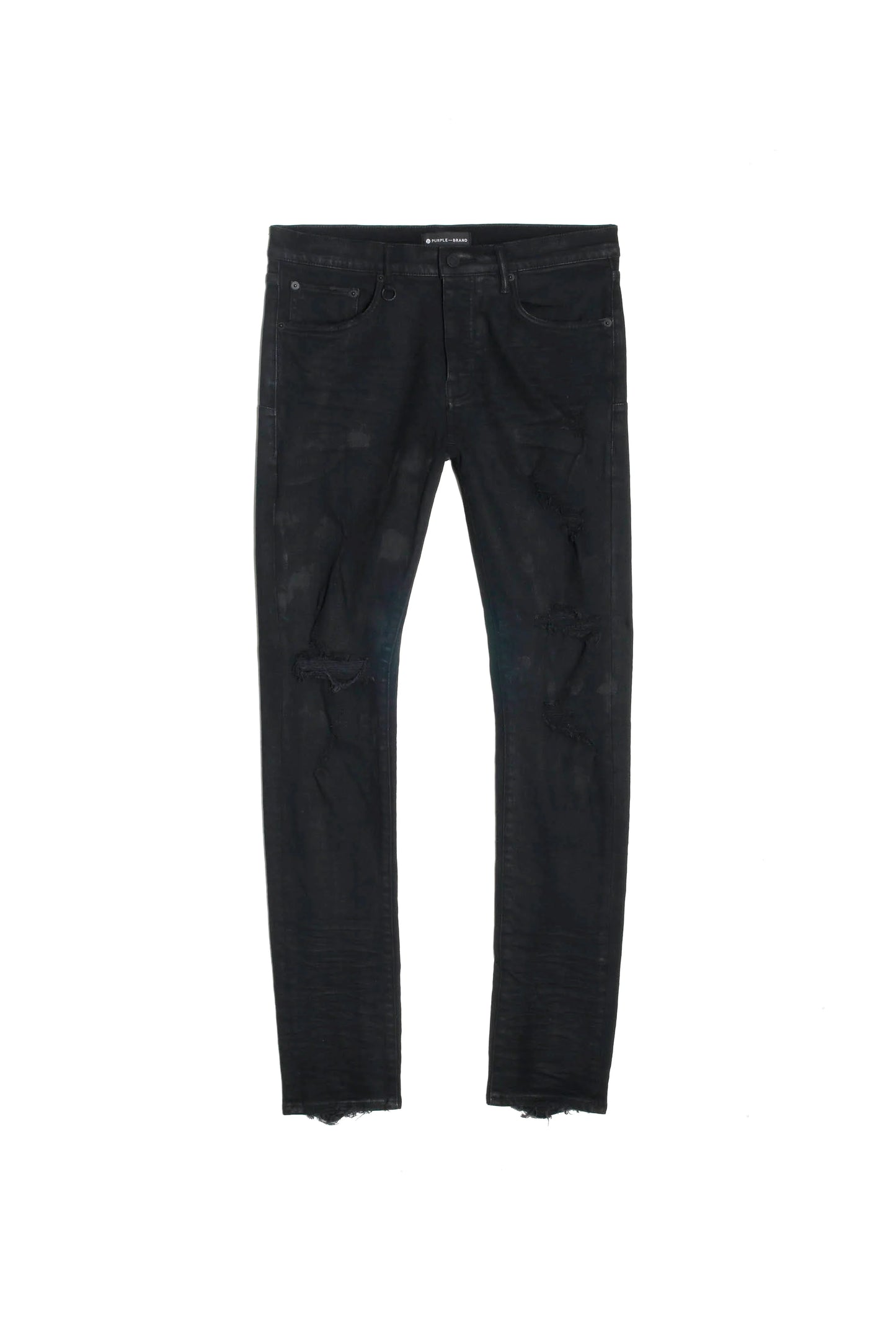 Purple Brand Oil Spill Low Rise Skinny Jean Black