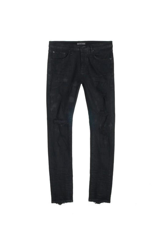 Purple Brand Oil Spill Low Rise Skinny Jean Black