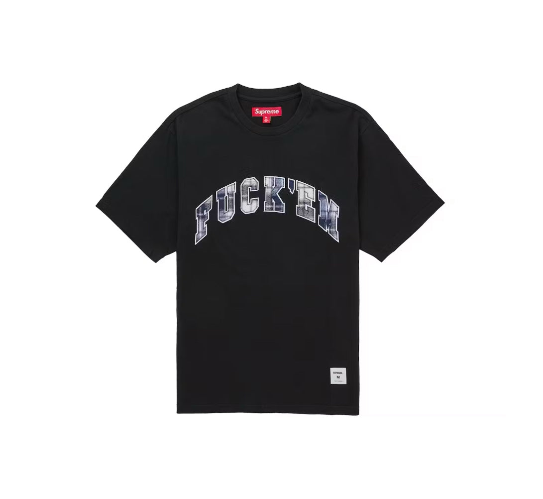 Supreme Fuck Em Plaid S/S Top Black