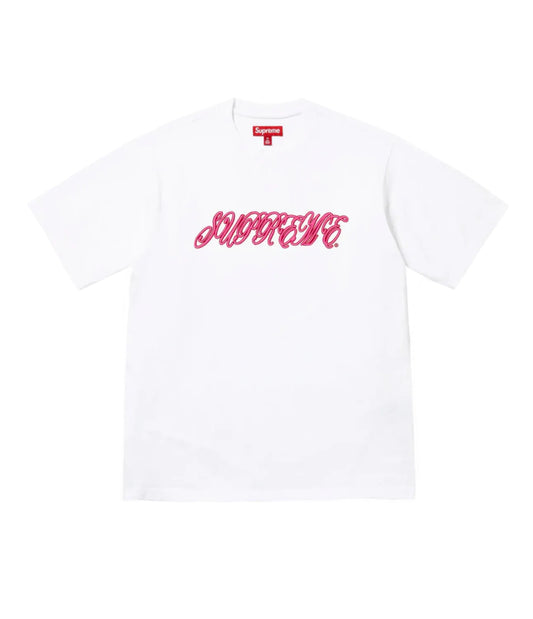 Supreme Raised Script S/S Top White