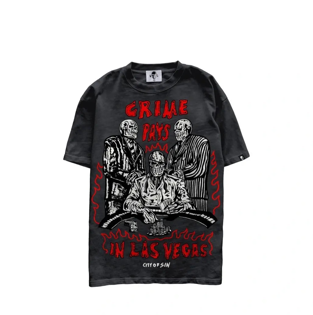 Warren Lotas Crime Pays Atl Stone Wash Tee