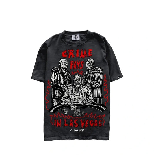 Warren Lotas Crime Pays Atl Stone Wash Tee