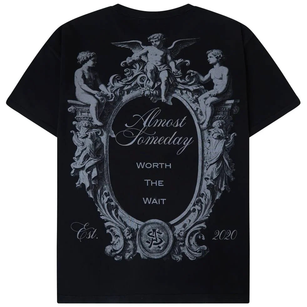 Almost Someday Flourish Black Tee