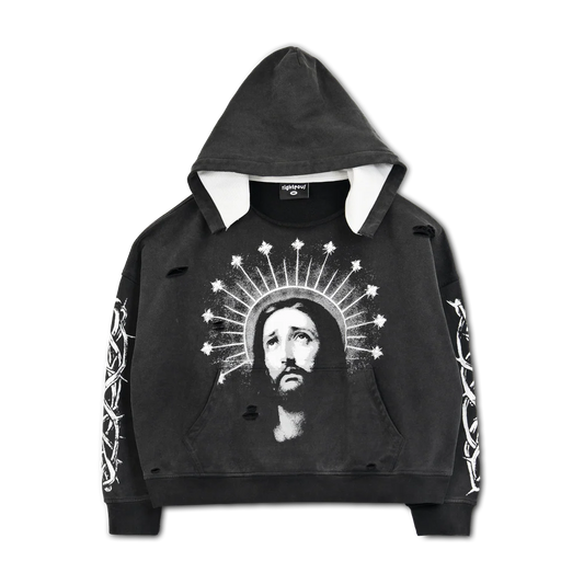 We are Righteous Crown of Light Distressed Hoodie