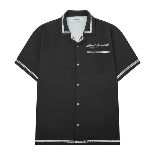 Almost Someday Lux Button Up Shirt Black