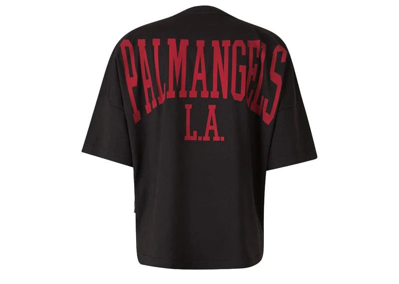 Palm Angels College Over Tee Black Dark Red