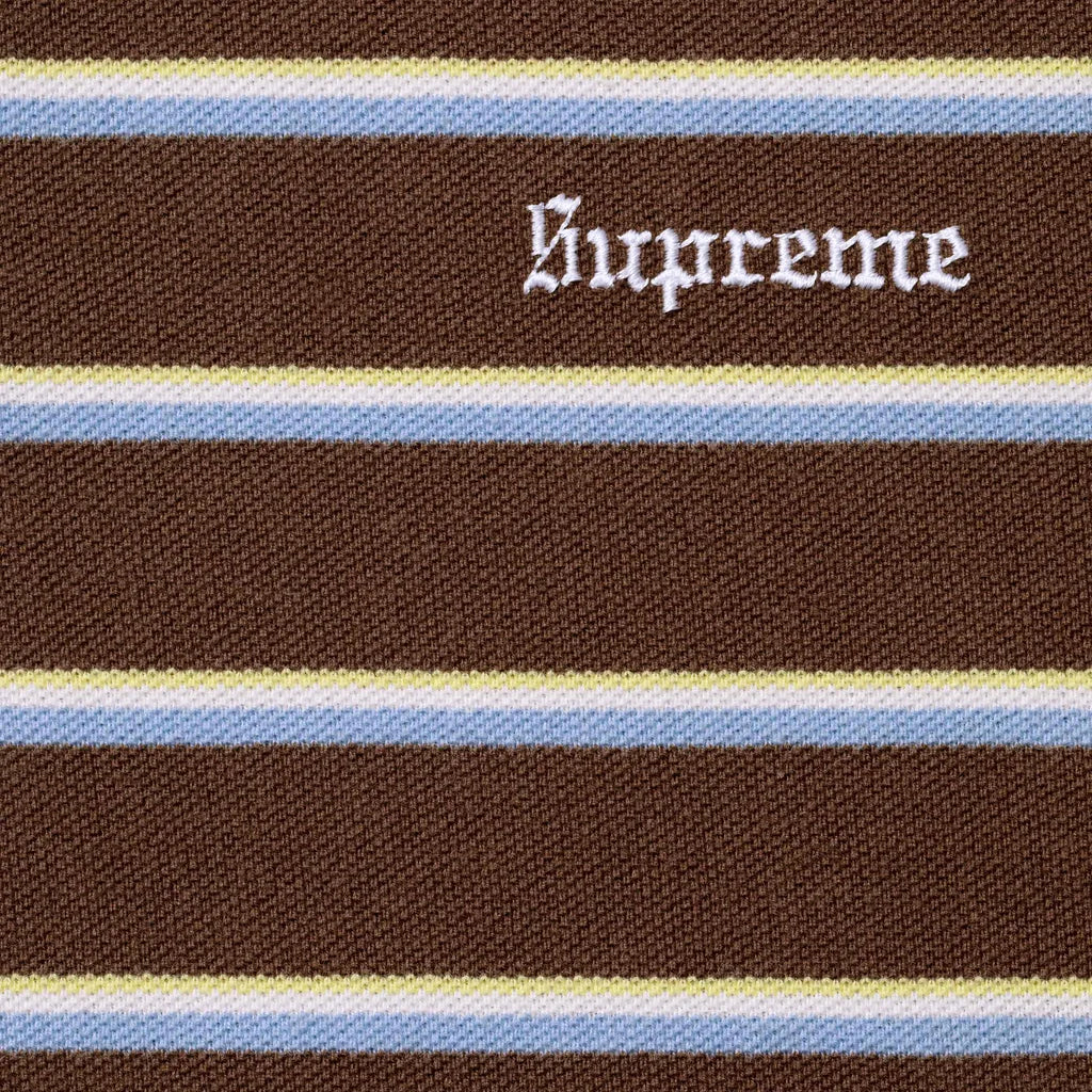 Supreme Washed Stripe Polo Brown