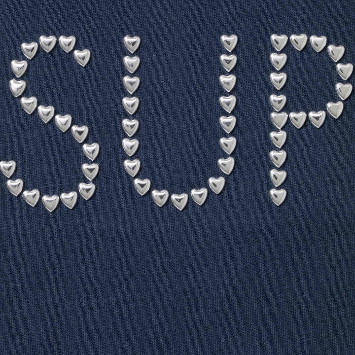 Supreme Hearts Studded S/S Top Navy