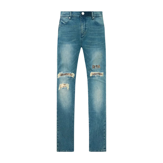 RTA Bryant Skinny Jean Blue Distressed Snake