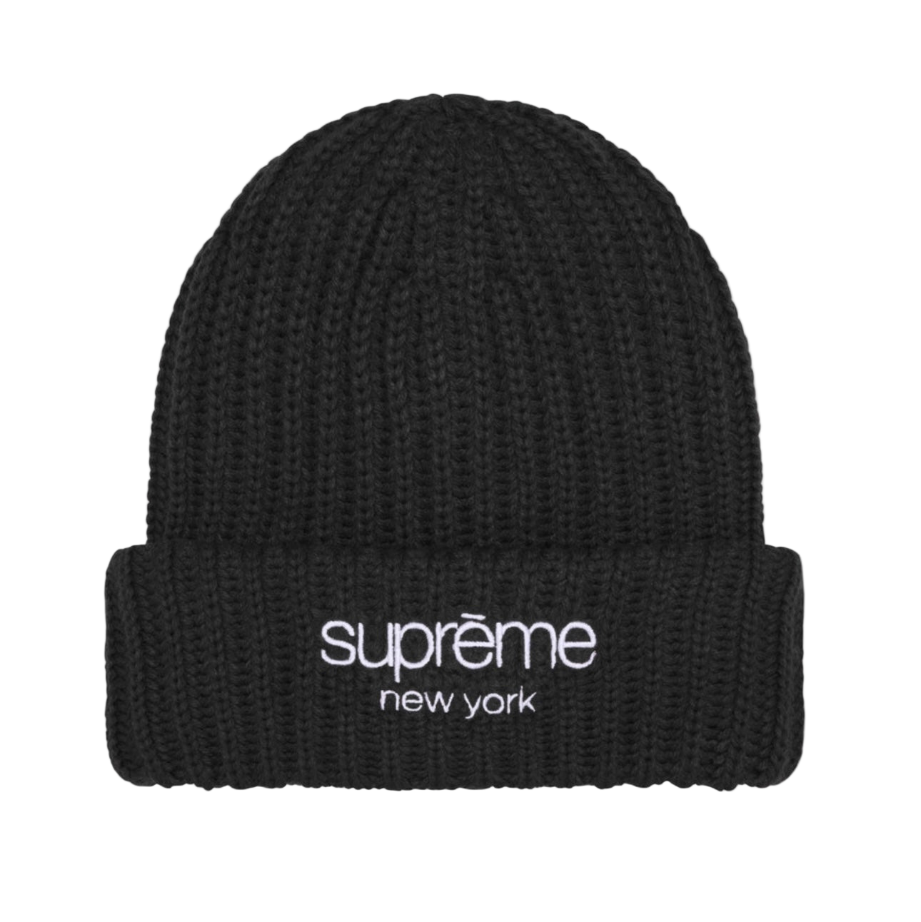 Supreme Chunky Rip Classic Logo Beanie Black