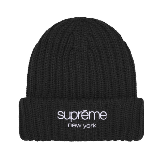 Supreme Chunky Rip Classic Logo Beanie Black