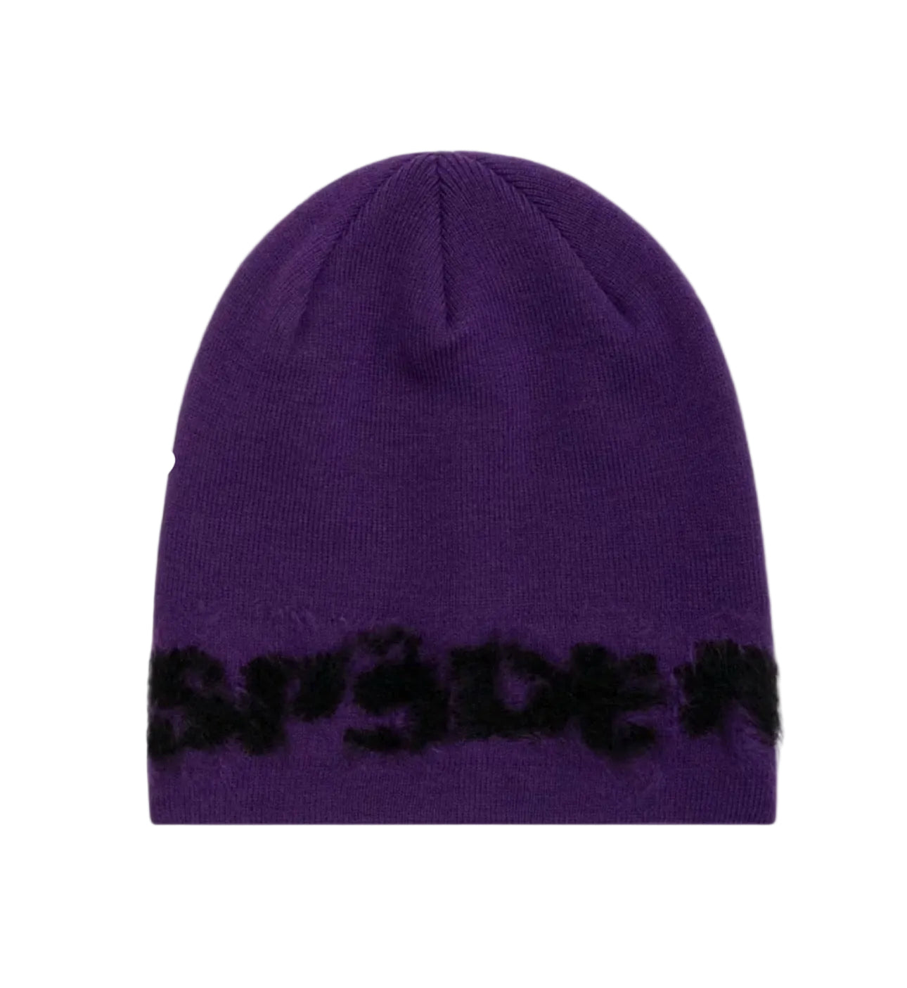 Sp5der Fuzzy Logo Mohair Beanie Purple