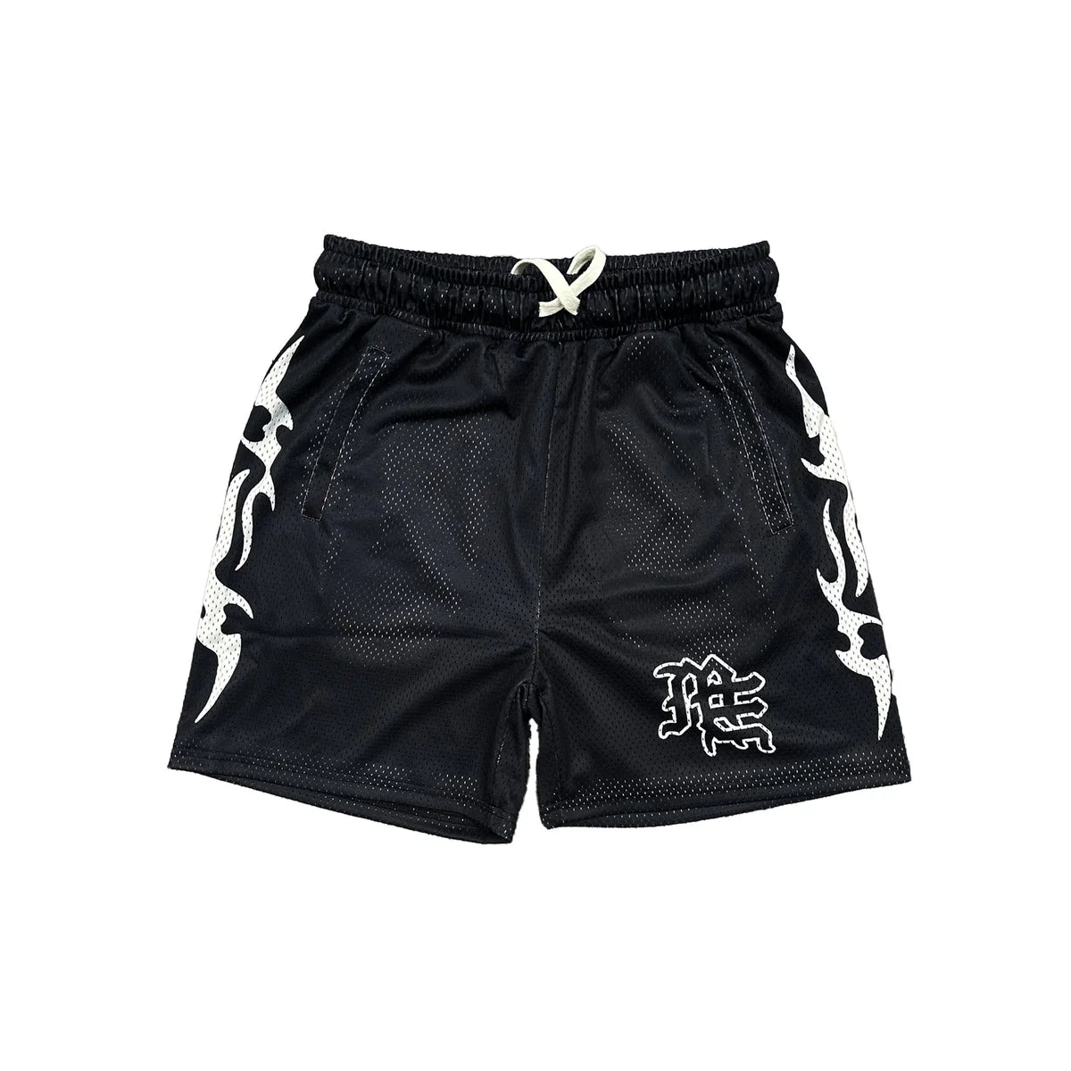 Mixed Emotion Oversize Black Lightning Shorts