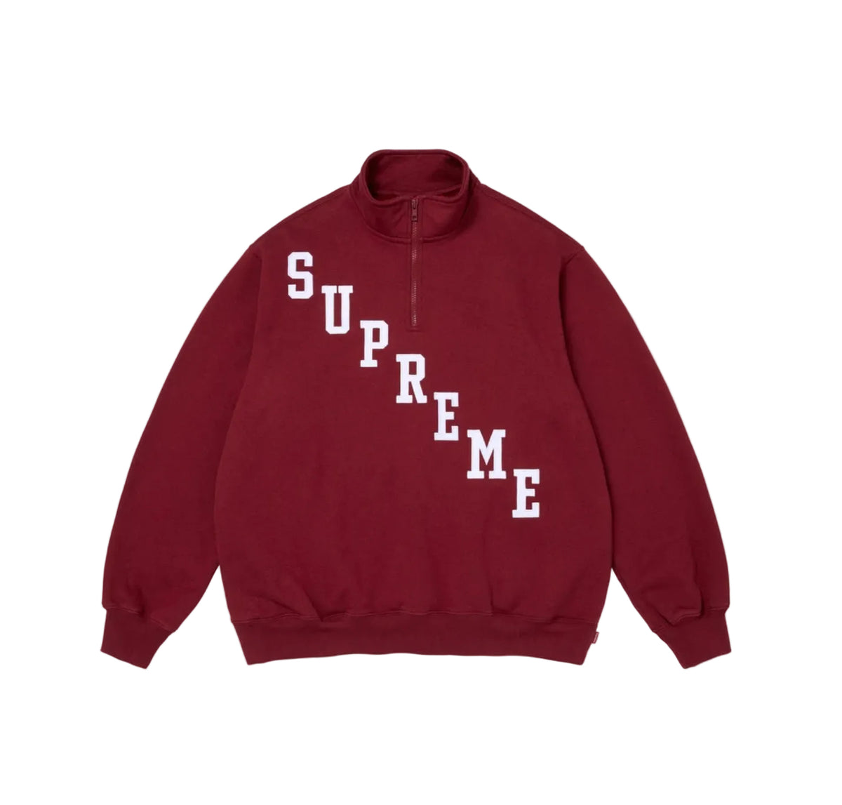 Supreme Stacked Half Zip Sweatshirt Cardinal