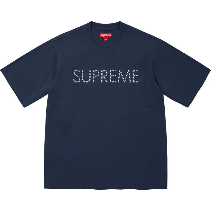 Supreme Hearts Studded S/S Top Navy