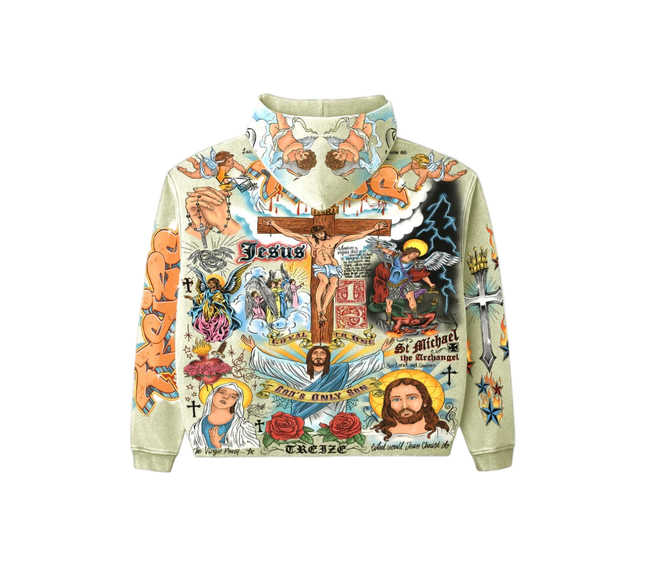 Treize Gospel Graffiti Zip Up Beige