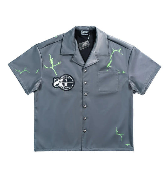 Triple Seven X Sniper Gang Button Up Nylon Grey