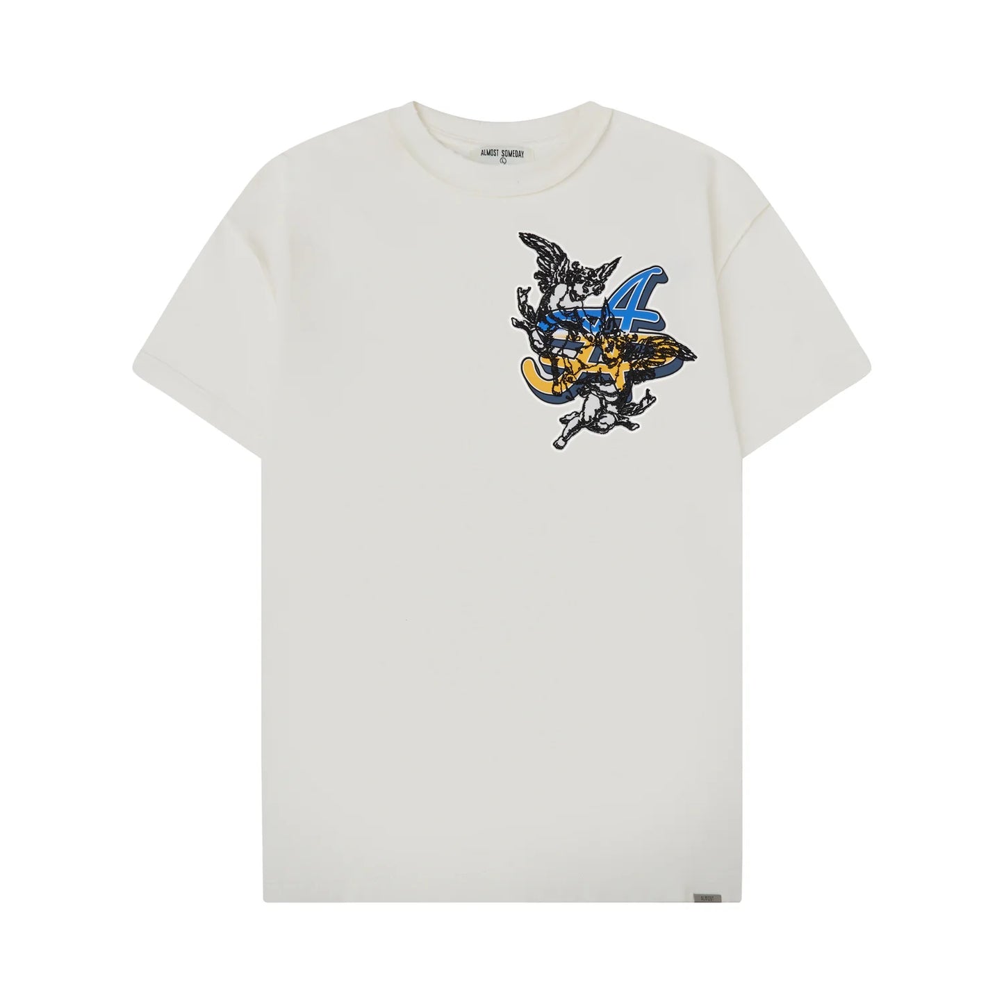 Almost Someday Headline Tee Cream