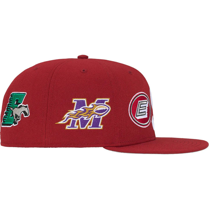 Supreme Mascot S Logo New Era Fitted Hat Dark Red