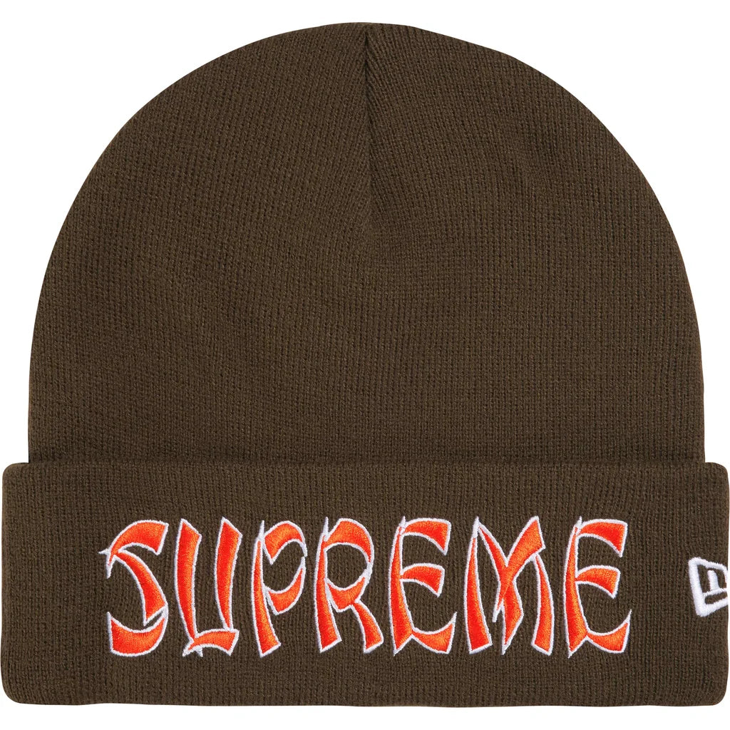 Supreme New Era Action Beanie Brown
