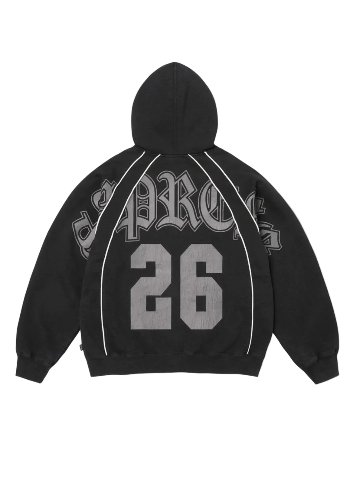 Supreme Paneled Zip Up Hooded Sweatshirt Black