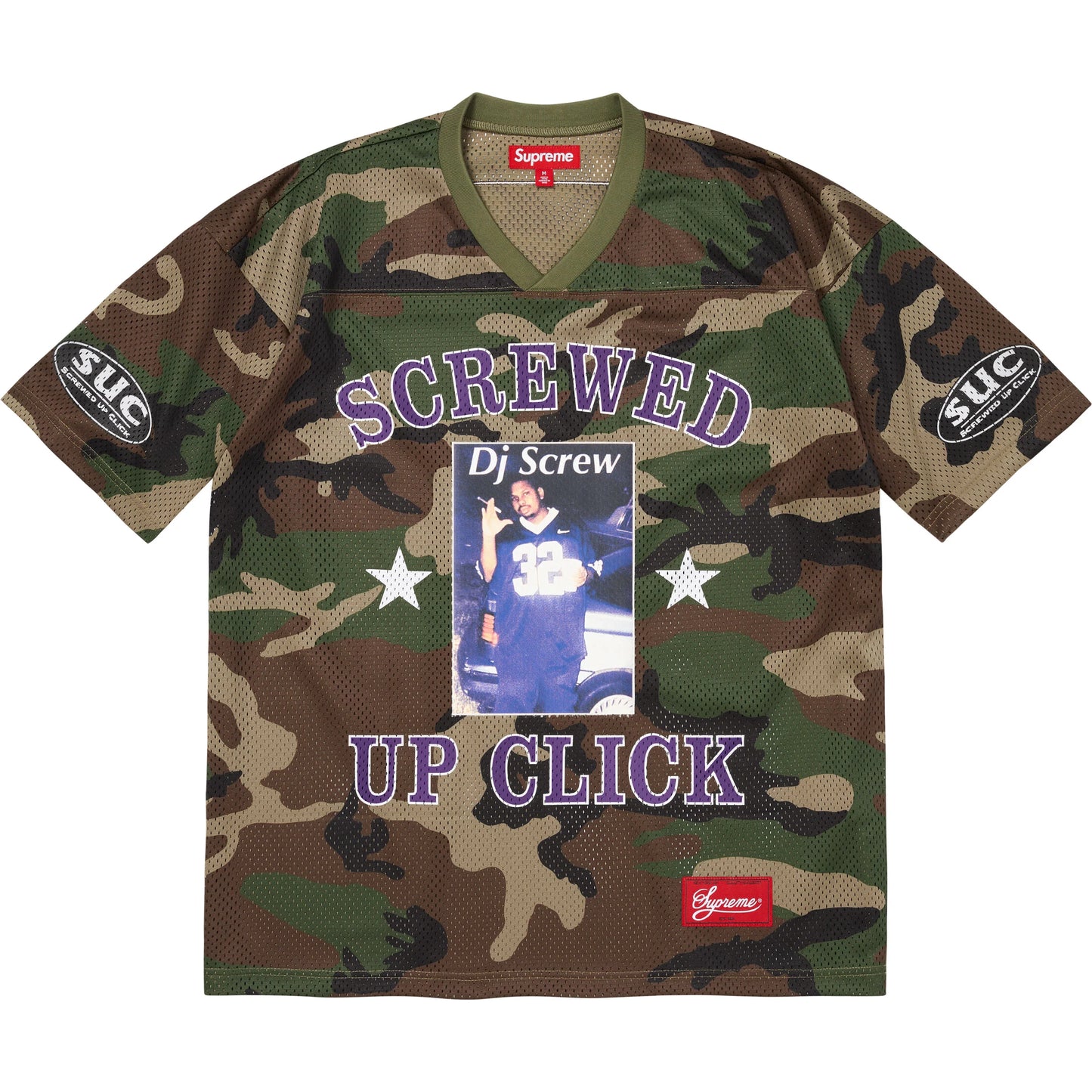 Supreme DJ Screw Football Jersey Woodland Camo