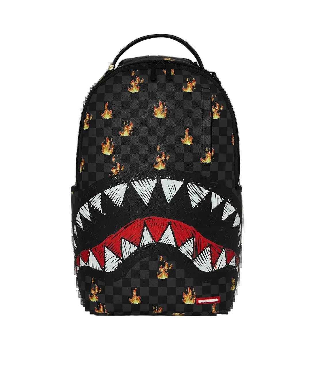 Sprayground Scribble Fire Check Backpack Black/White