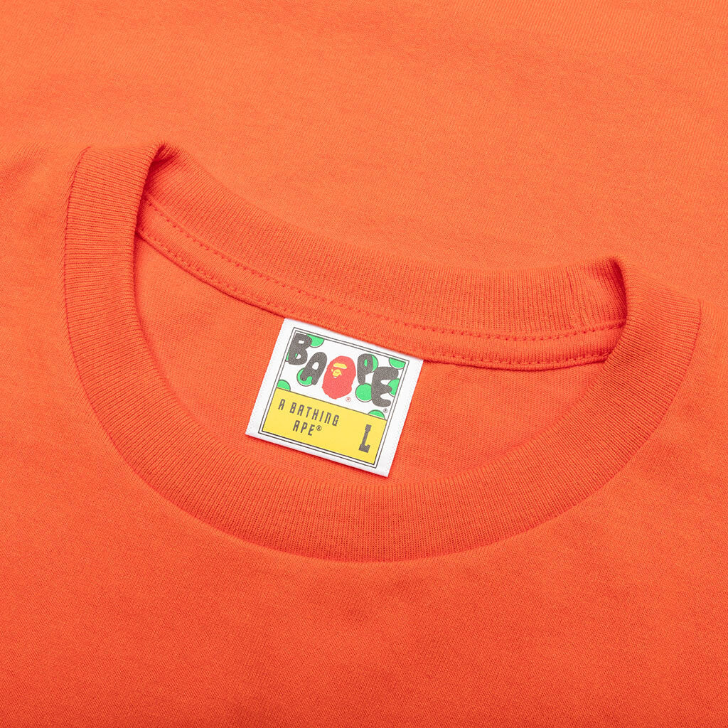 A BATHING APE COLLEGE TEE - ORANGE