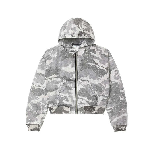 Vale Forever Crystal Camo Work Jacket Grey