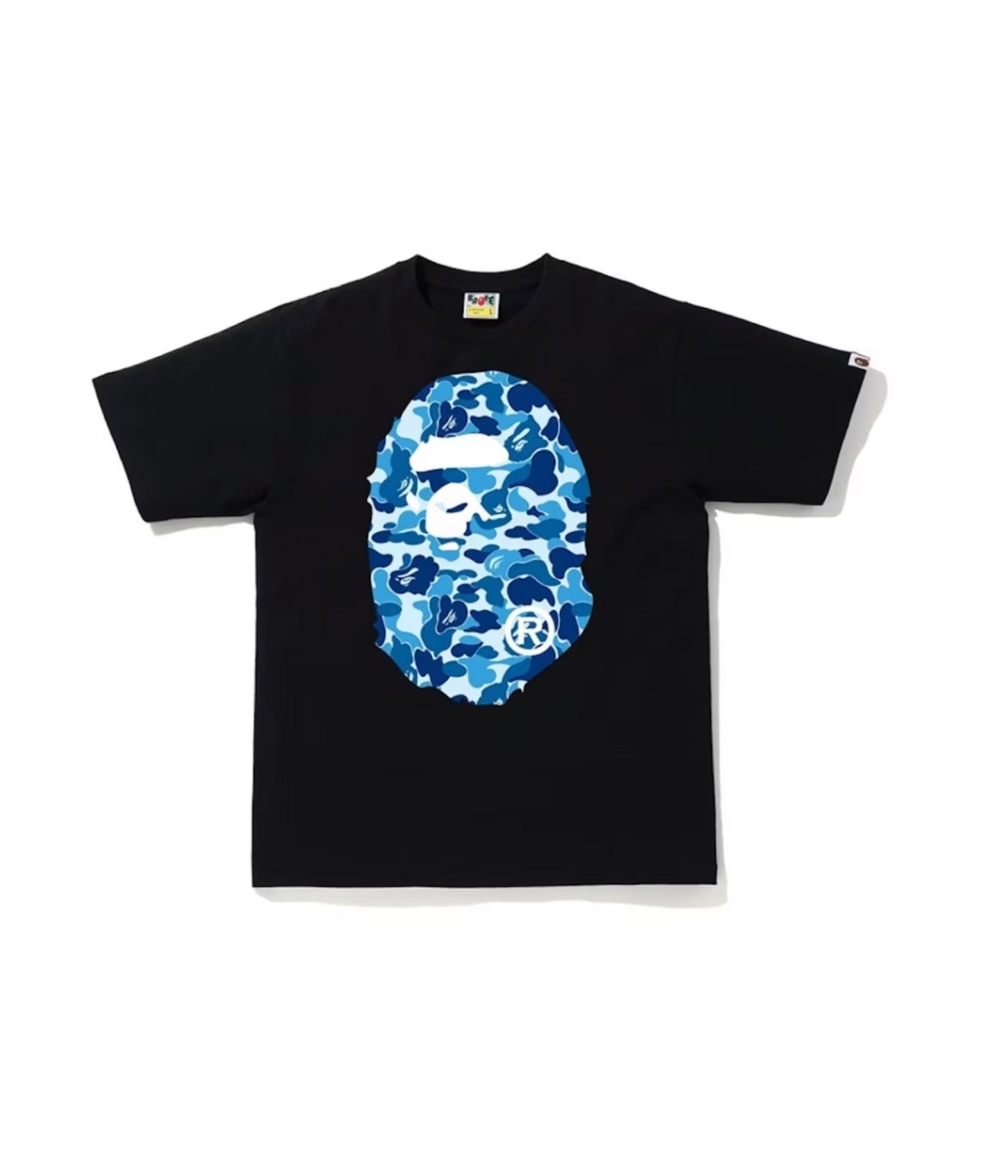 BAPE ABC Camo Big Ape Head Tee ‘Black/Blue’