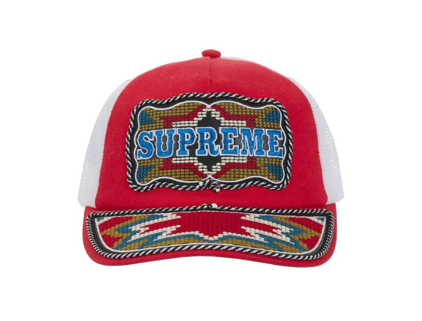 Supreme Western Embroidered Mesh Back 5-Panel Red