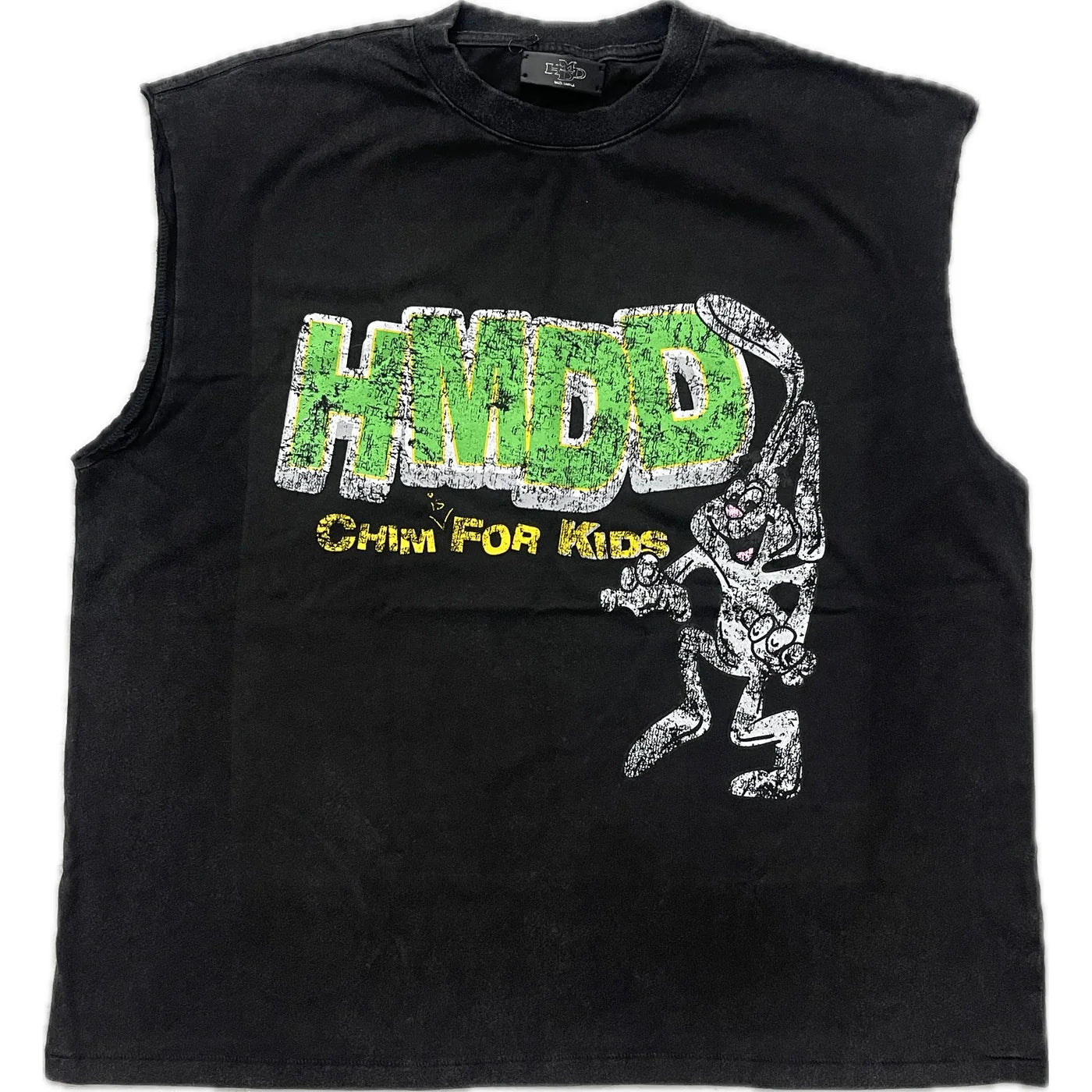 HMDD Chim for Kids Cut Off Tee Washed Black