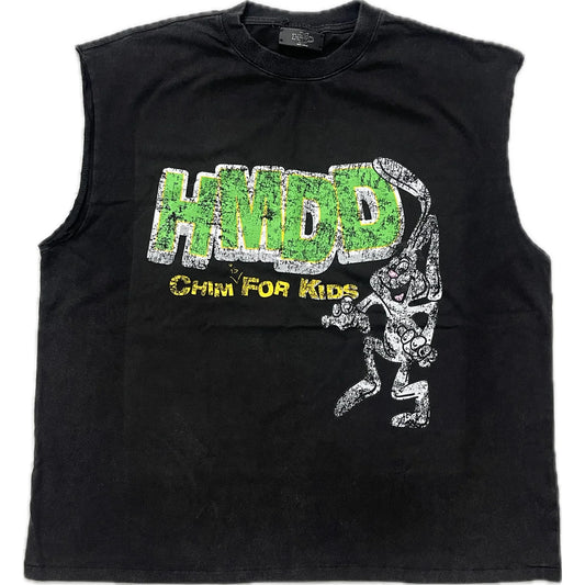 HMDD Chim for Kids Cut Off Tee Washed Black