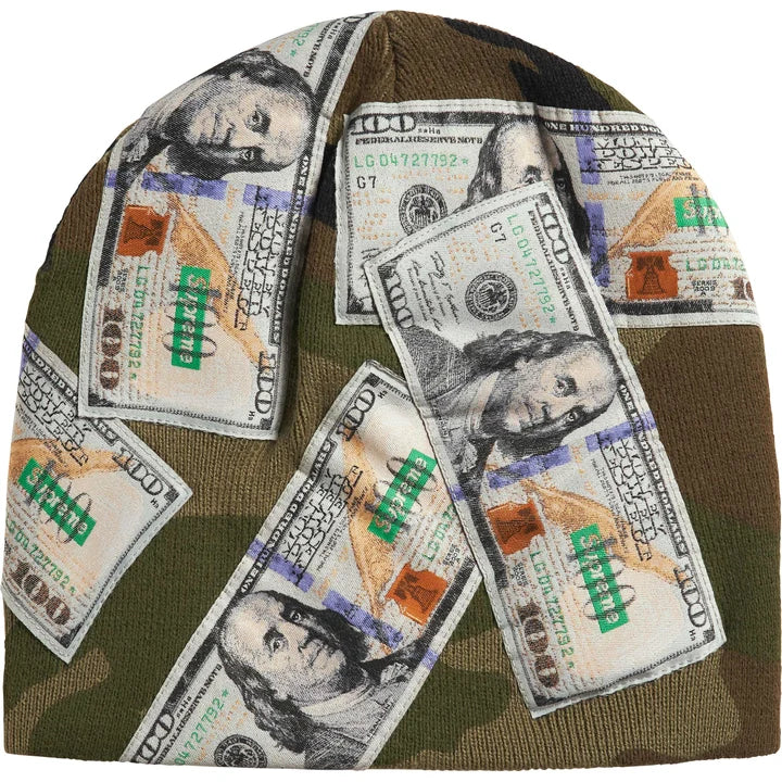 Supreme Money Beanie Woodland Camo
