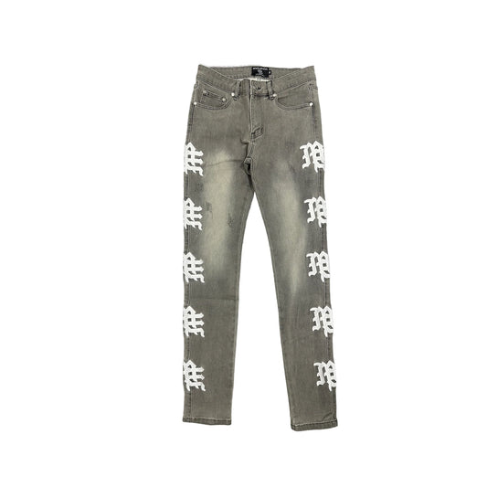 Mixed Emotion Monogram Denim Ash Grey