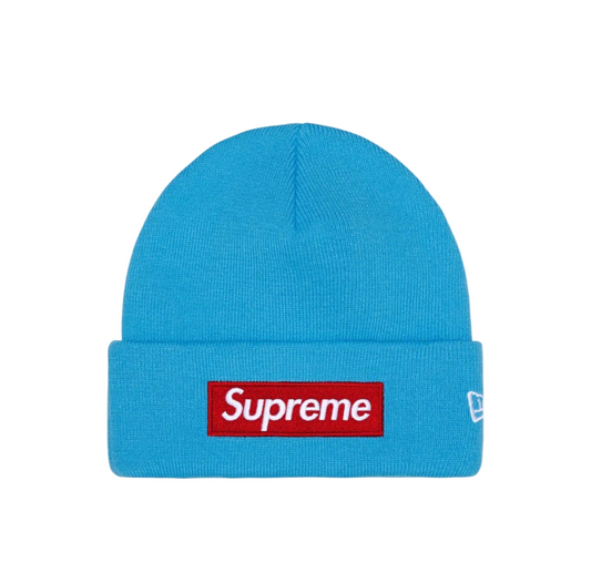 Supreme New Era Box Logo Beanie Cyan