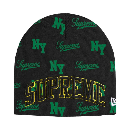 Supreme New Era Monogram Beanie Black