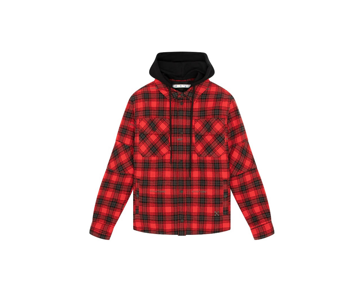 OFF-White Flannel Hooded Jacket ‘Red’