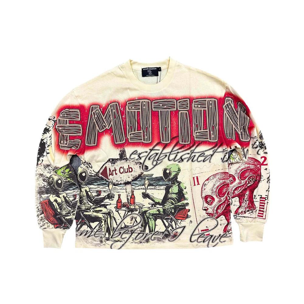 Mixed Emotion Art Club Long Sleeve Cream