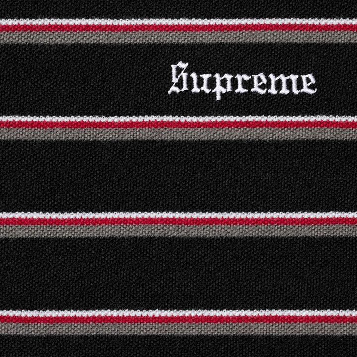 Supreme Washed Stripe Polo Black