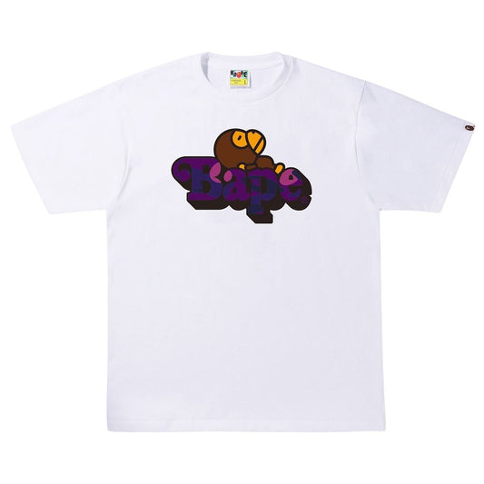 BAPE Camo Milo On BAPE Tee Purple White