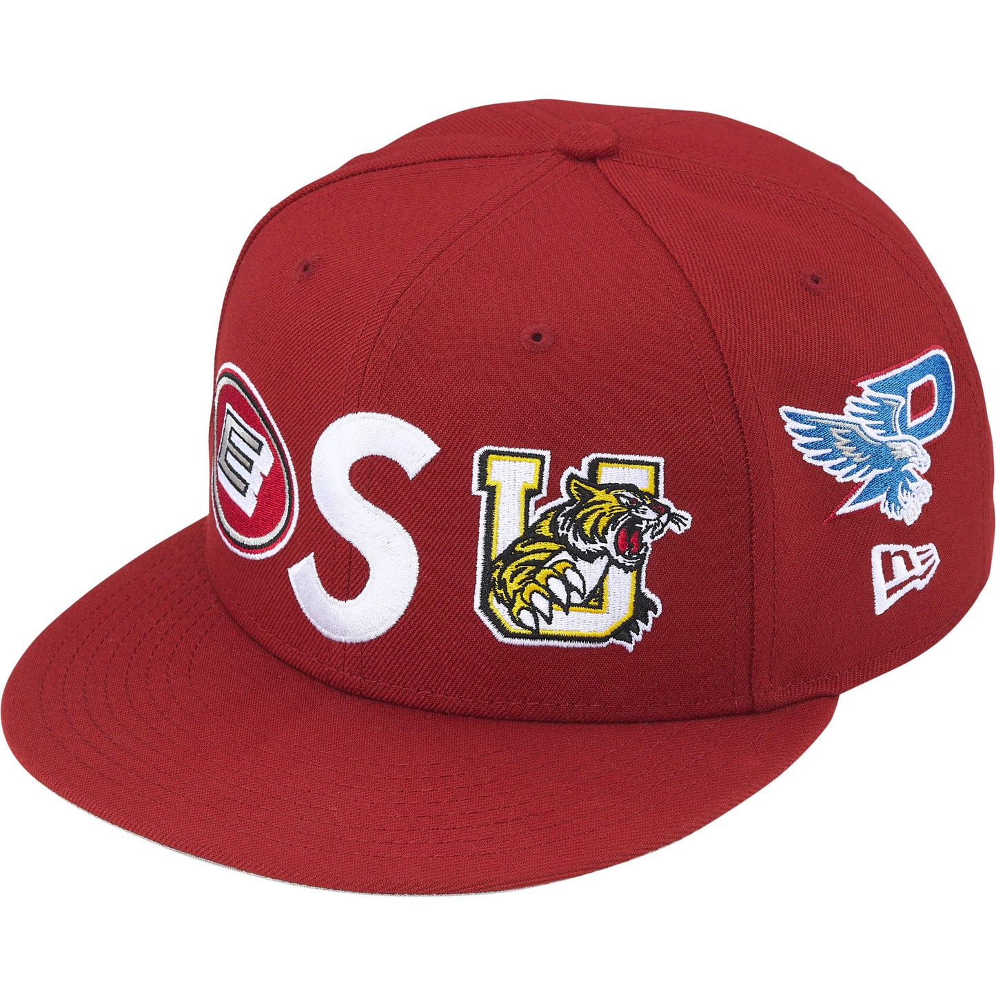 Supreme Mascot S Logo New Era Fitted Hat Dark Red