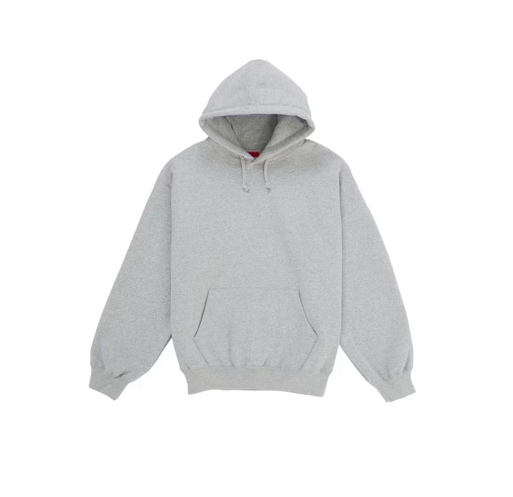 Supreme Satin Appliqué Hooded Sweatshirt (SS26) Heather Grey