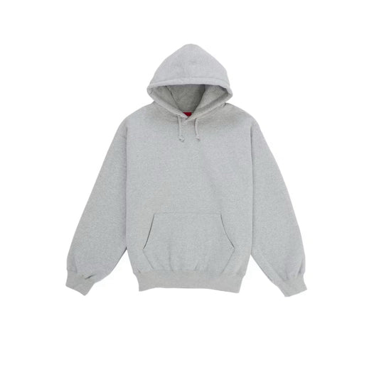 Supreme Satin Appliqué Hooded Sweatshirt (SS26) Heather Grey